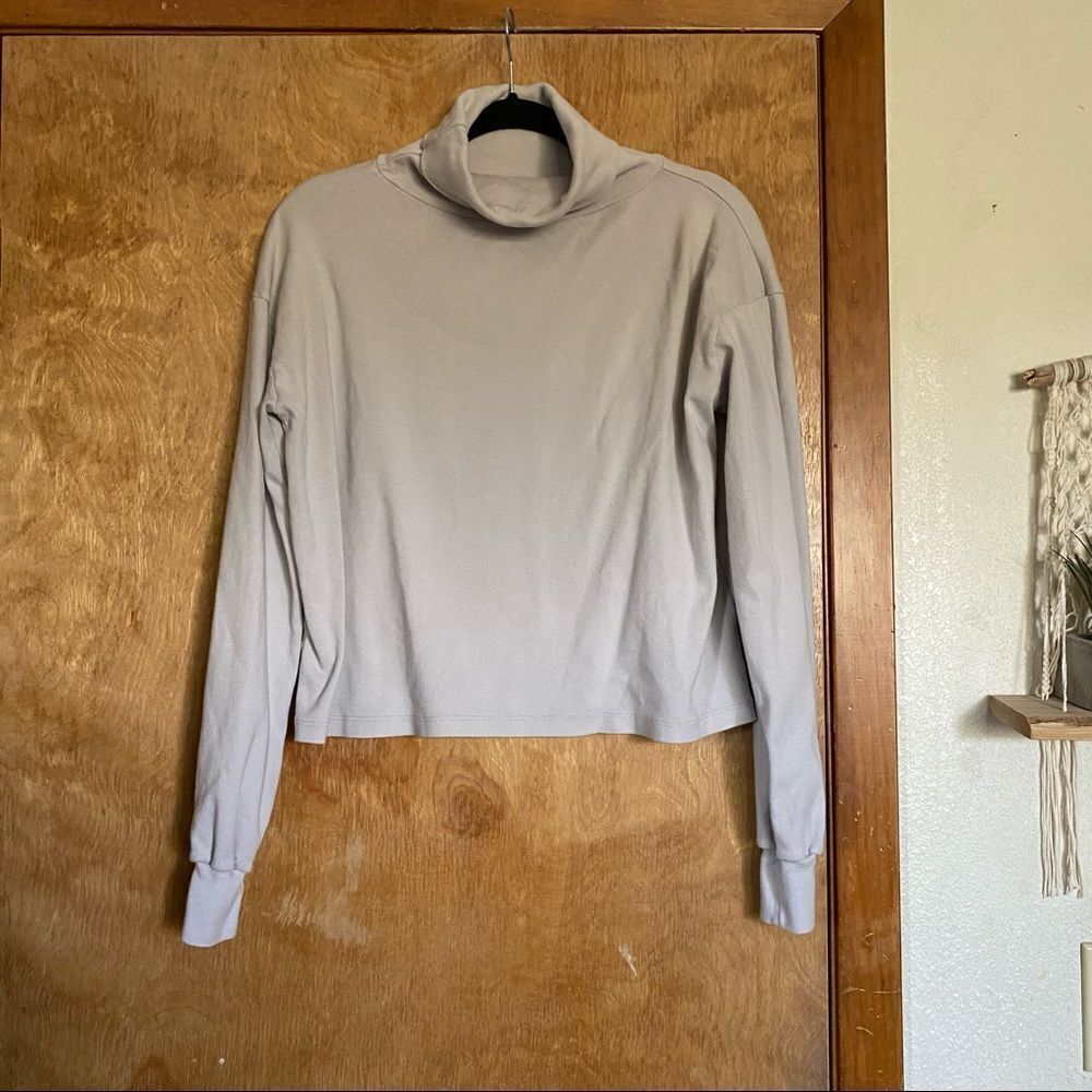 Brandy Melville Tan light academia Turtleneck Long Sleeve Sweater Top